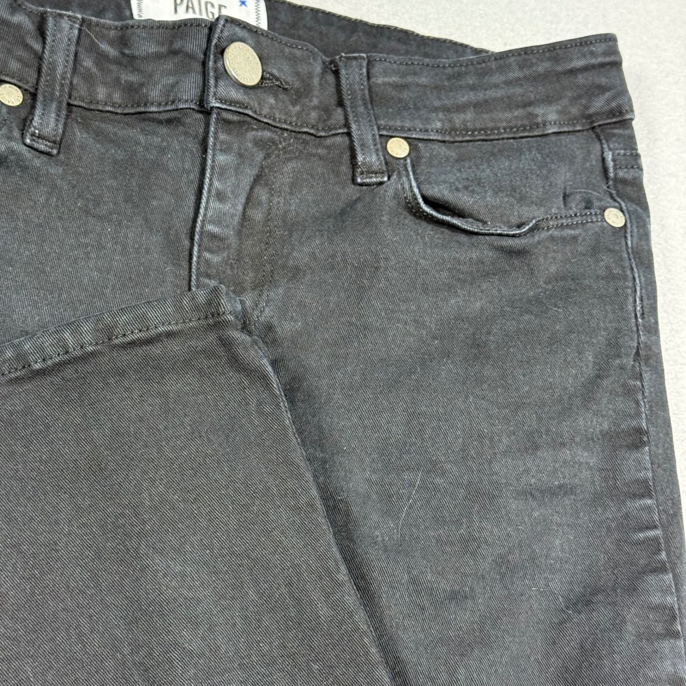 Paige Peg Skinny Jeans Womens 27 Black Mid Rise Slim Denim Pants